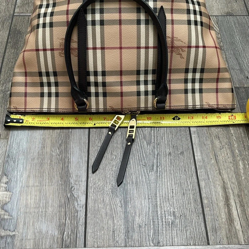 Authentic Burberry Plaid Haymarket Salisbury Tote Shoulder Bag Double Handle - Picture 14 of 17